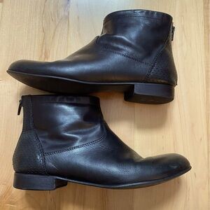 Minelli Black Leather Ankle Boots